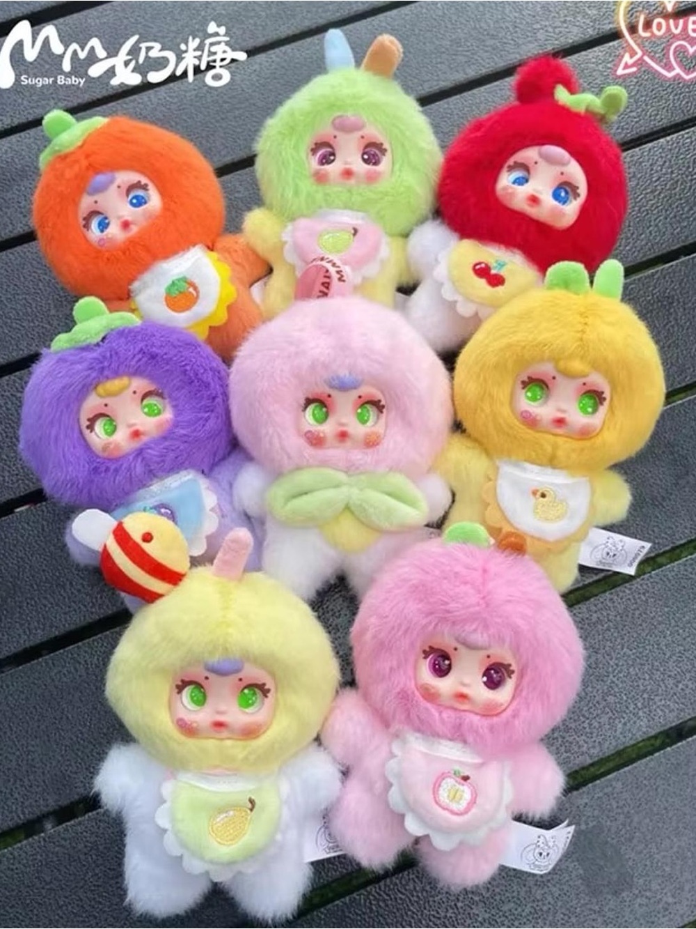 Miiloo BLIND BOX 🍐🍒 MM Milk Candy Colorful Fruits Series Plush Bag Charm